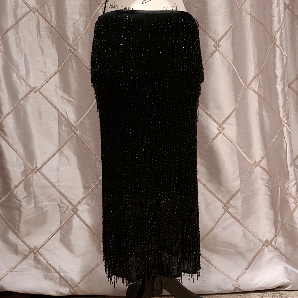 Moschino cheap and chic strapless dress/long skirt stretchy fabric with beading - Picture 2 of 8